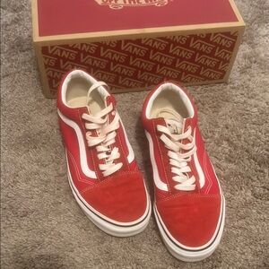 Vans Red and White Sneakers